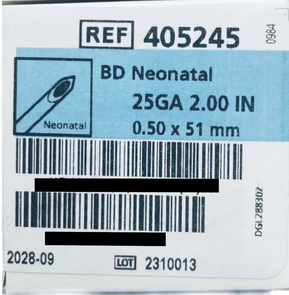 BD Neonatal Spinal Needle 25G x 51mm (25) Box