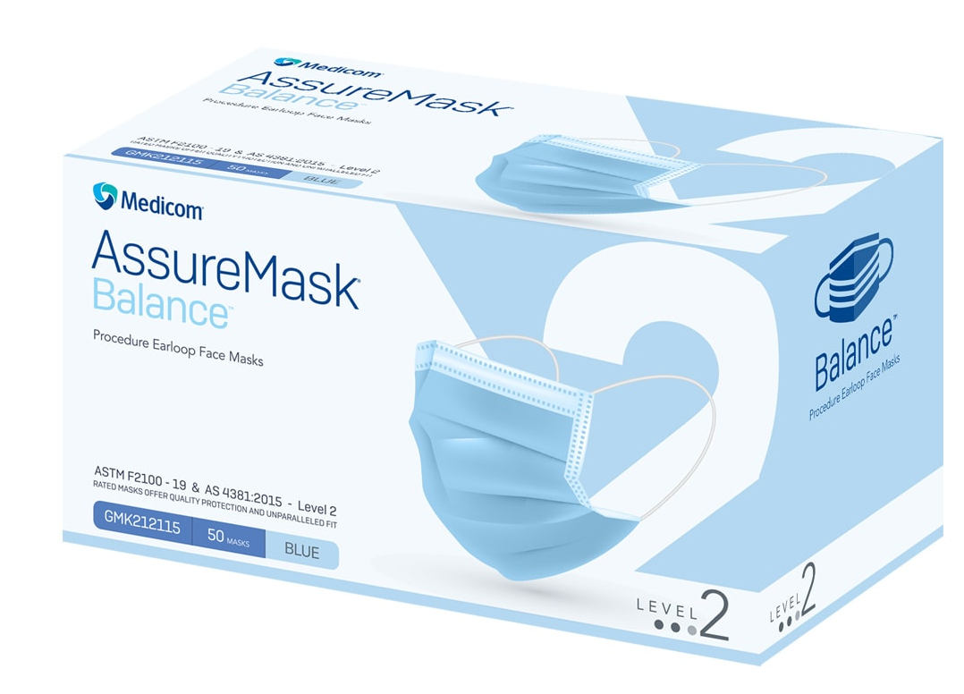 Medicom Assure Mask Level 2 - Ctn of 500 pcs