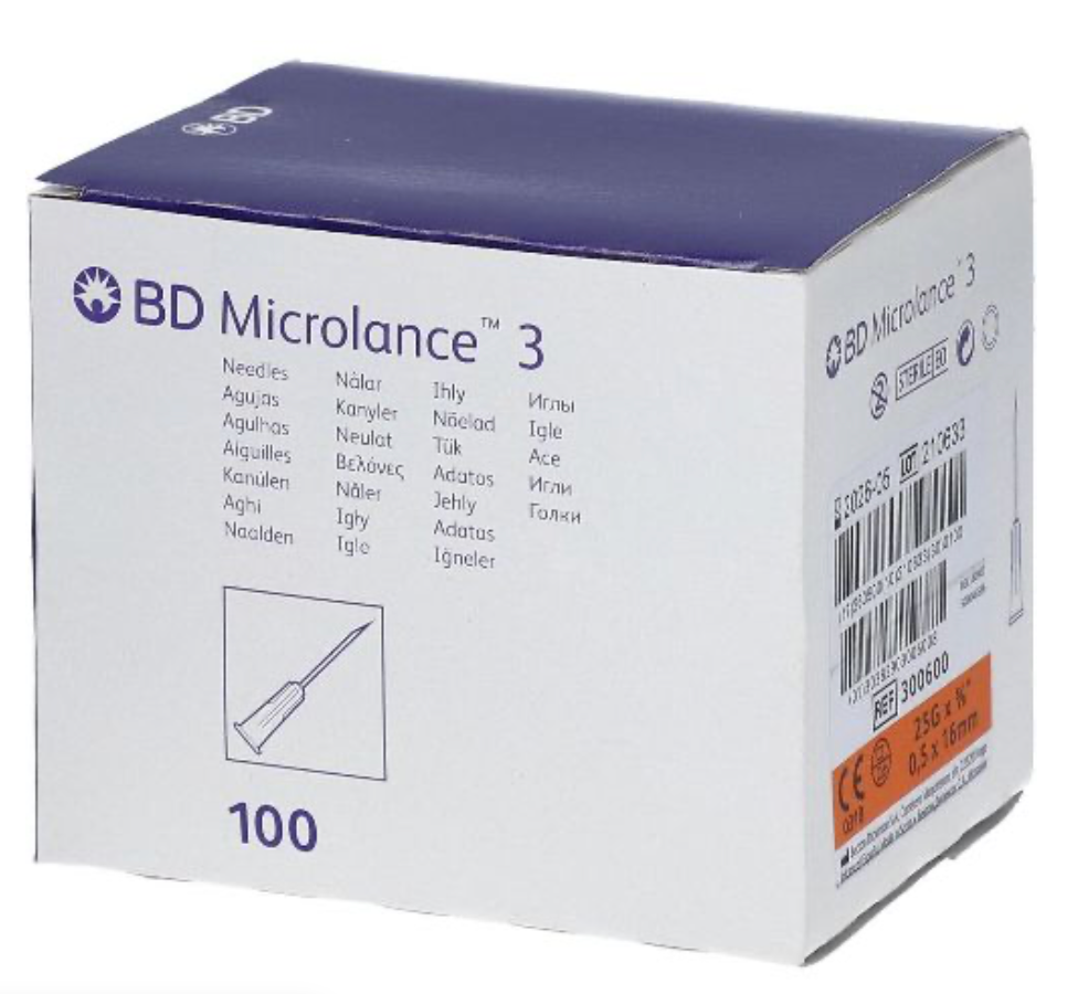 BD Needle 25G 16mm Orange (100) Box