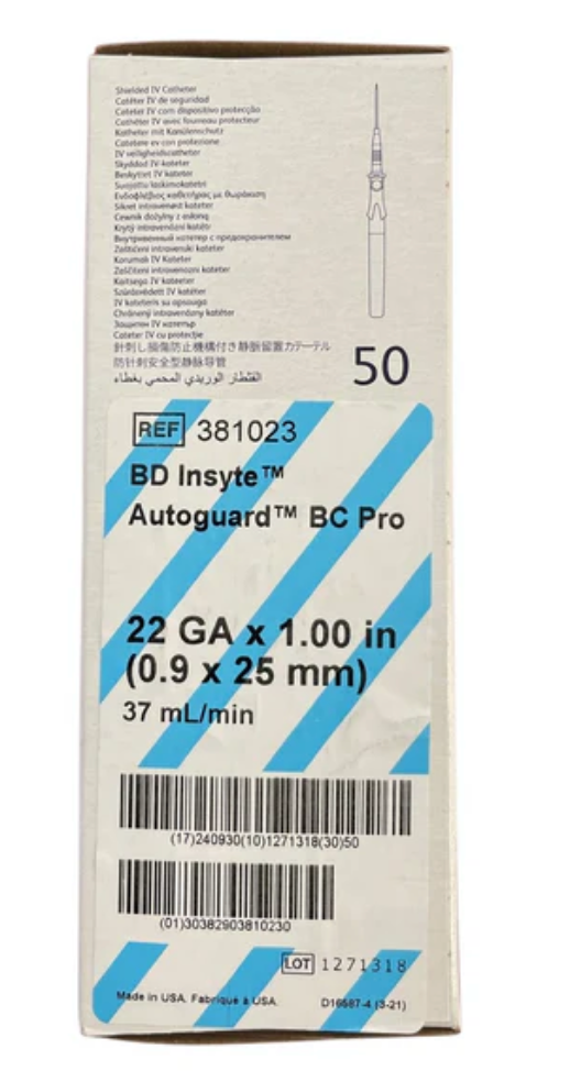 BD Insyte Autoguard BC Pro 20 G x 1.00 inch box