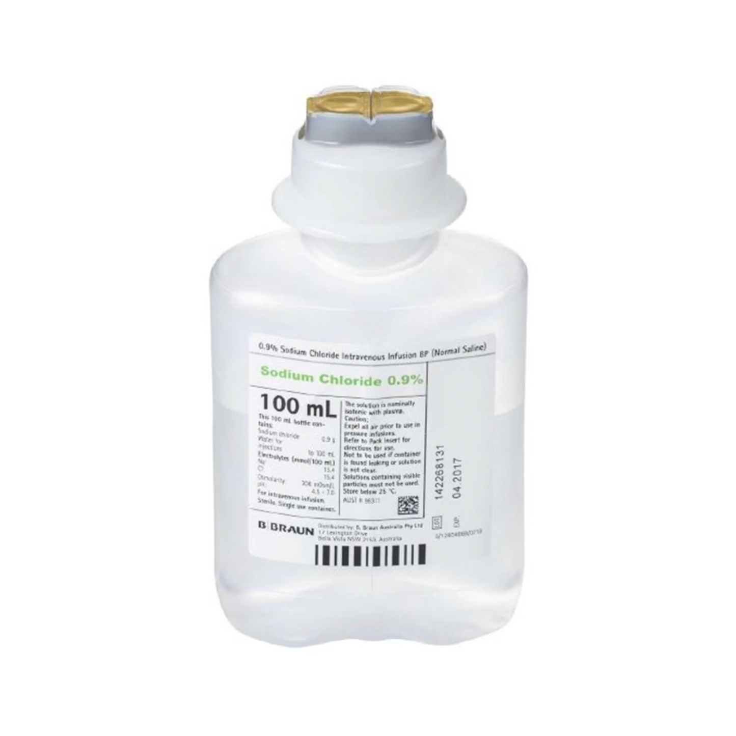 Bottle Sodium chloride 0.9% IV Solution (Saline) 100ml - each