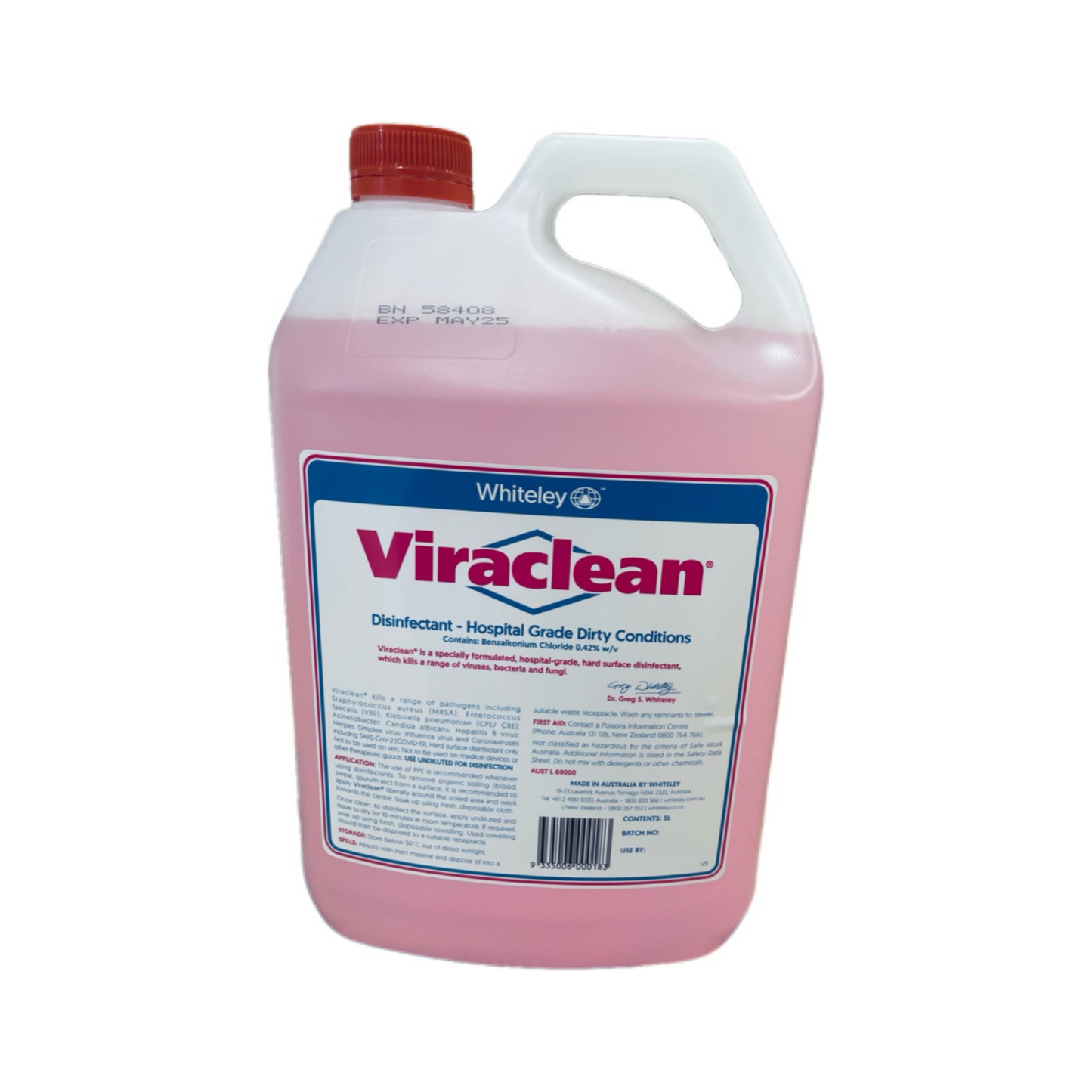 Whiteley Viraclean Disinfectant 5L Pink