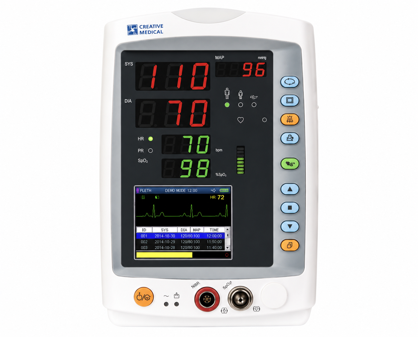 Creative medical pc-900 pro vital signs monitor sp02, nibp, pulse rate