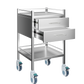 AMS Stainless Trolley Double Drawer with Brakes