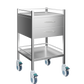 AMS Stainless Trolley Double Drawer with Brakes