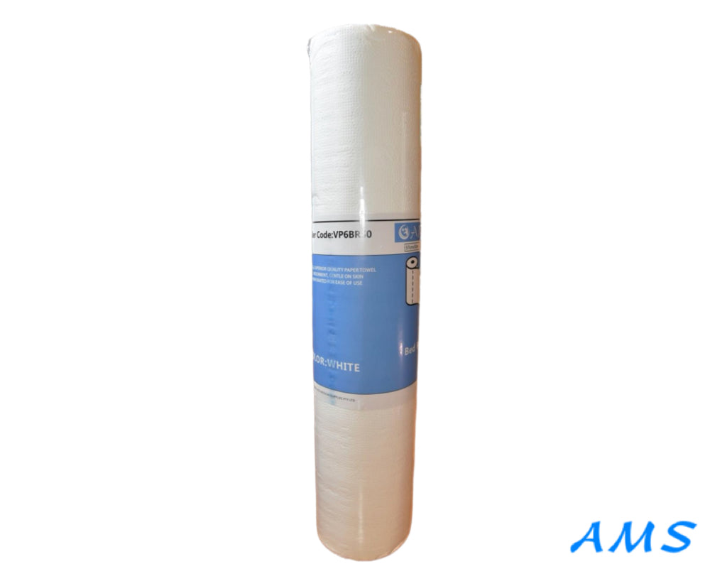 AMS Bed Sheet Rolls 57cm X 80m Proforated Ctn (6 Rolls)