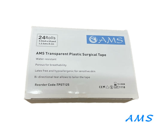 AMS Transparent Plastic Surgical tape 24 Rolls