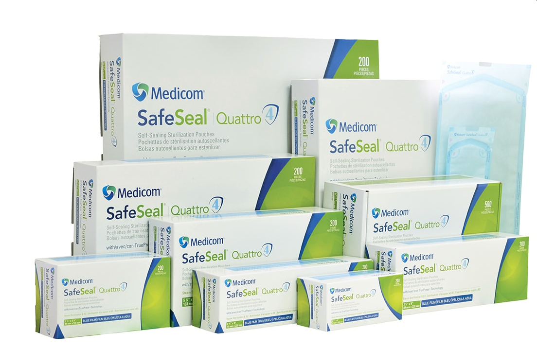 Medicom SafeSeal Quattro Pouch 191x330mm - Ctn