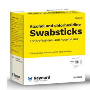 ALCOHOL & CHLORHEXIDINE COTTON SWABSTICKS X 50