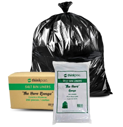 54L Black Bin Liners carton of 250