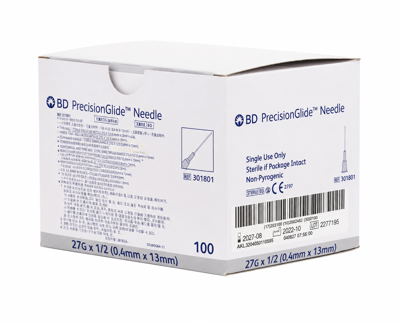 BD Needle 27G x 13mm Grey 301801