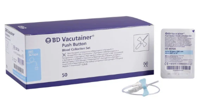 Vacutainer Blue Safety-Lok Blood Collection Set with Luer adaptor 23G X 3/4" X 12"