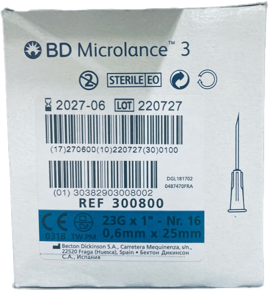 BD Needle 23Gx25mm  Dark Blue (100)-Box