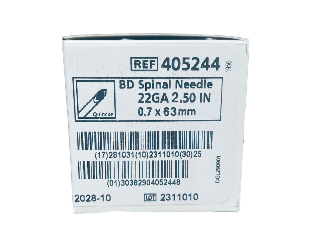 Spinal Box BD Spinal Needle 22G x 63mm (25) - Box – ACE MEDICAL SUPPLIES