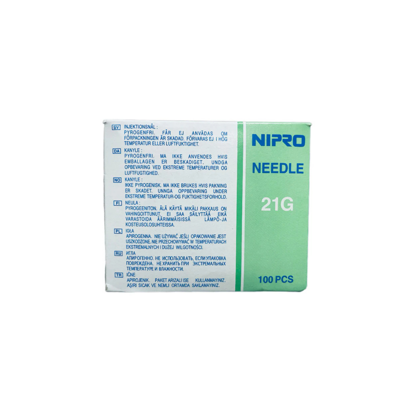 Nipro Needle 21G x 1 1/2" Green - box