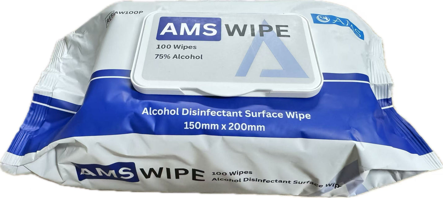 Alcohol Surface Wipes Pack 100 - Carton (12)