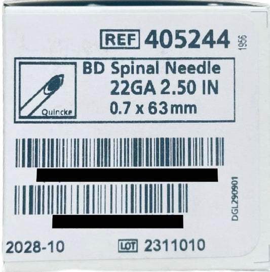 BD Spinal Needle 22G x 63mm (25) - Box