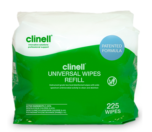 Clinell Refilll Universal Wipes Bucket Refill/ Pack of 225